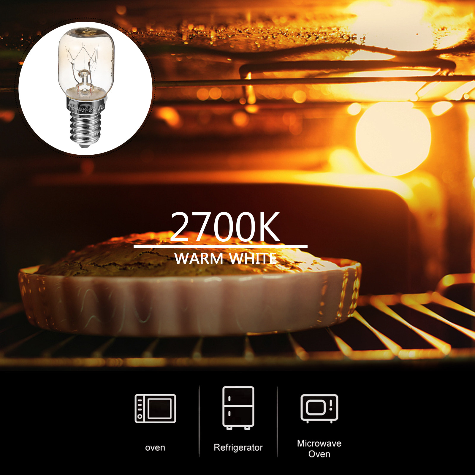Microwave Oven - 4Pcs Heat-Resistant Oven Lamp Bulbs E14