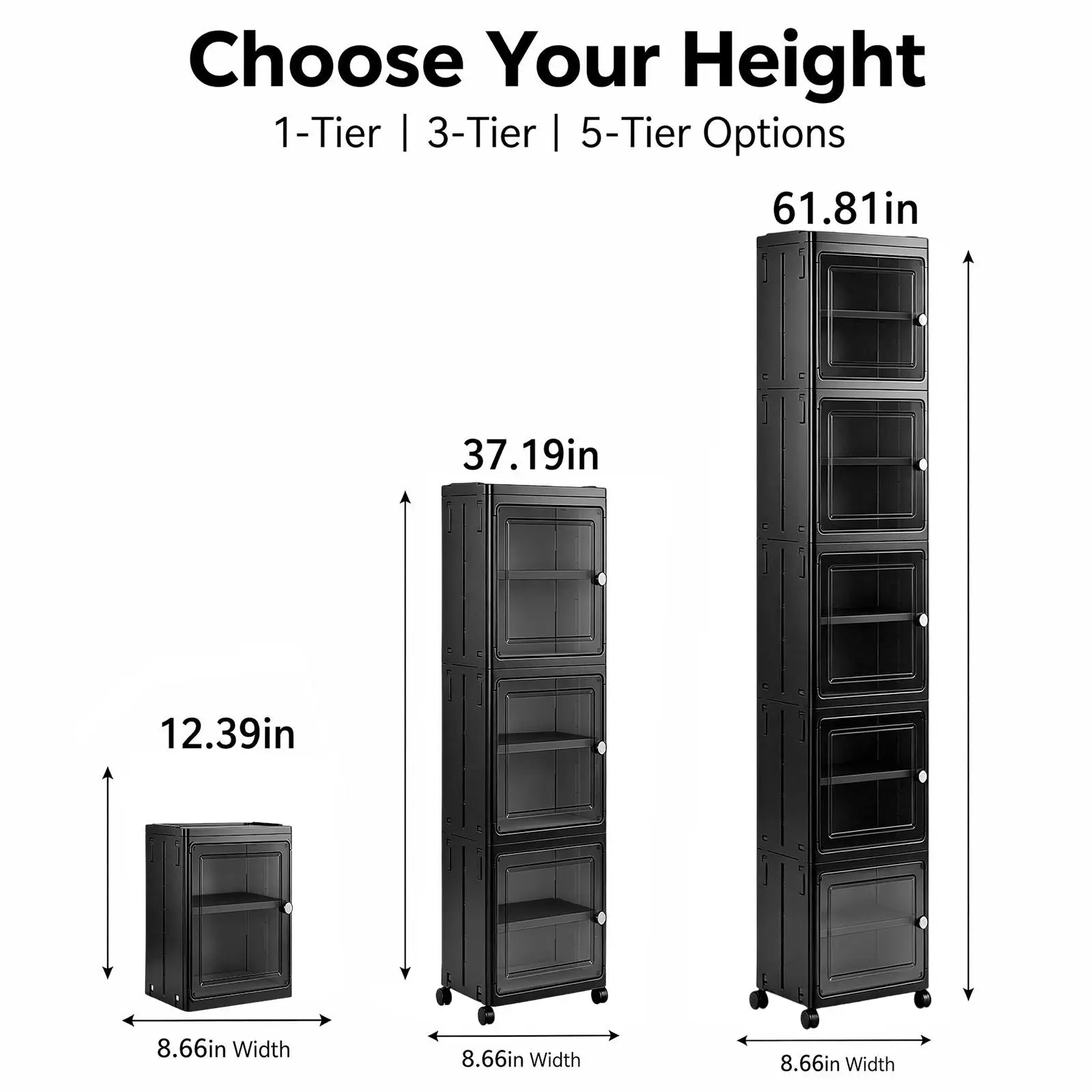 5-Tier Black Slim Narrow Rolli - Kitchen Appliances Cabinet 评论和价格