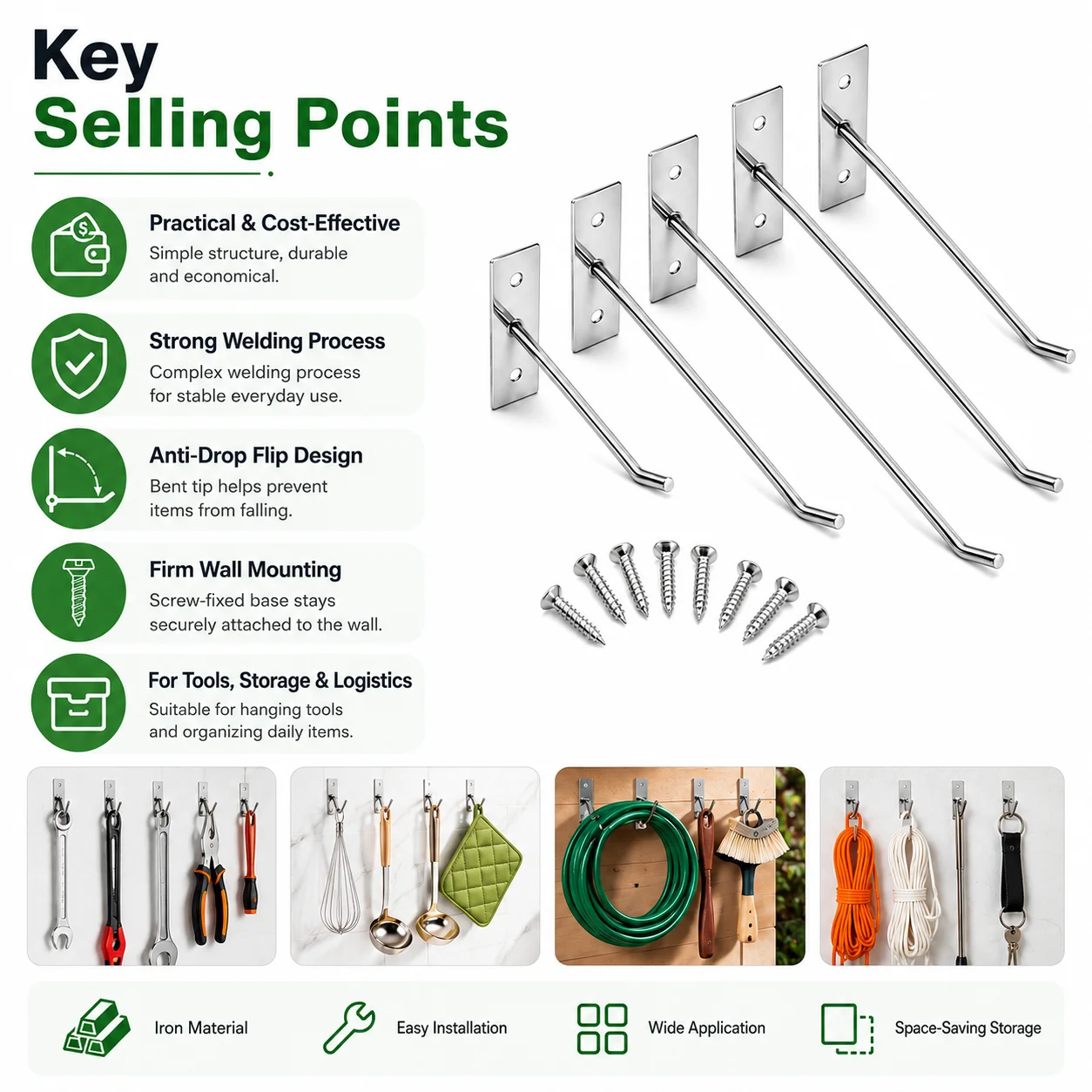 5-25Pcs Wall Mounted Hook With - Kitchen Appliances Cabinet 评论和价格
