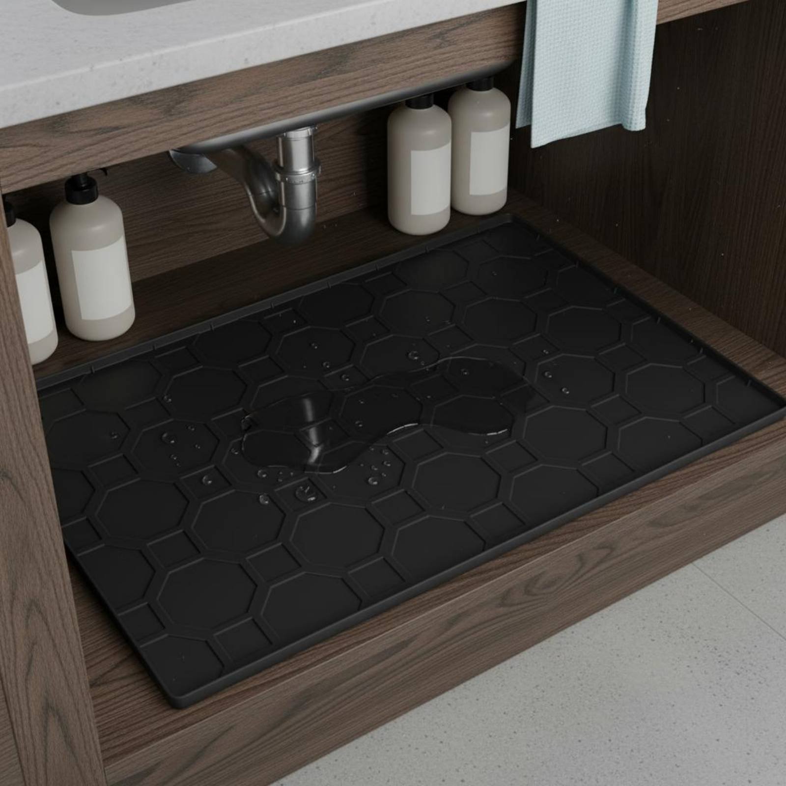 Waterproof Under Sink Mat Easy - Kitchen Appliances Cabinet 评论和价格